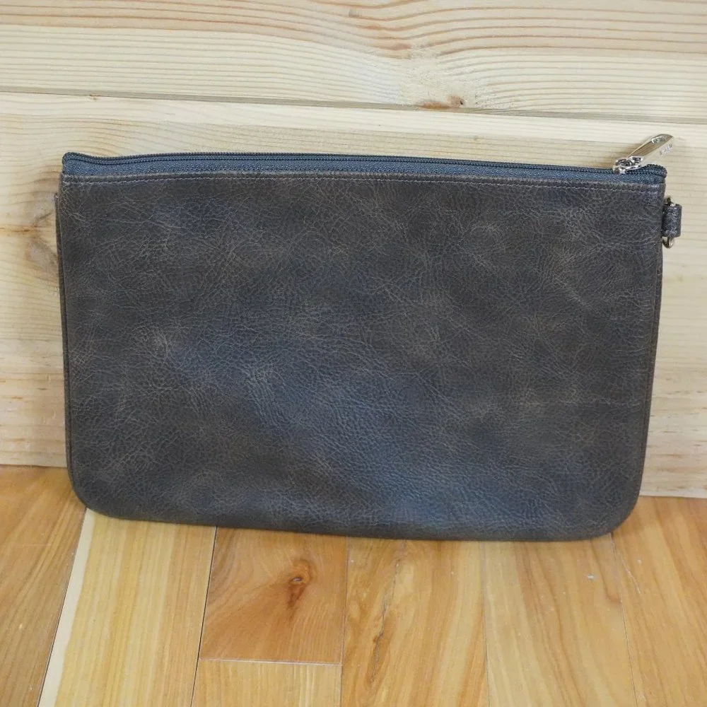 Thirty One Brown Zip Pouch‎ 6.5
